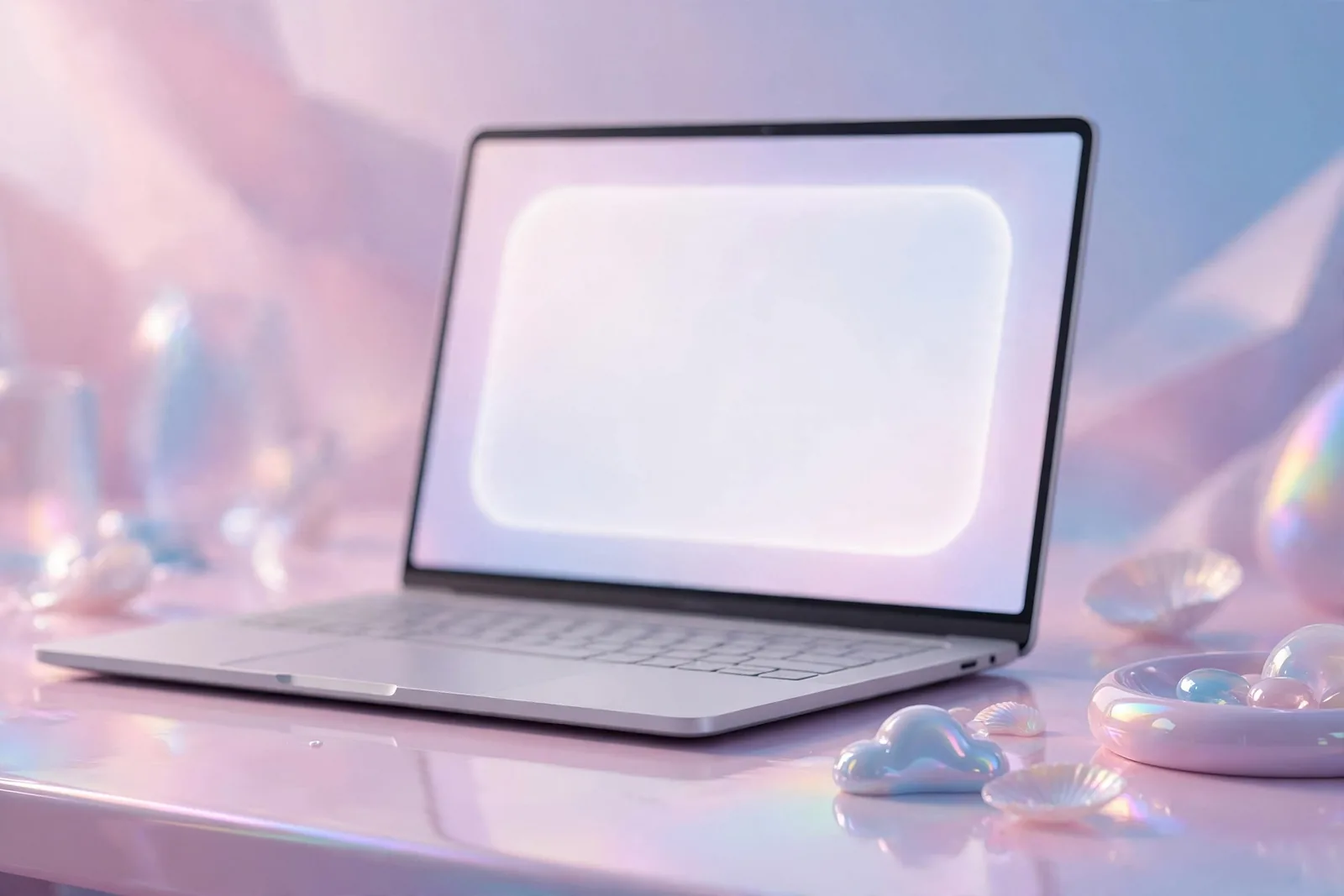 A laptop on a desk